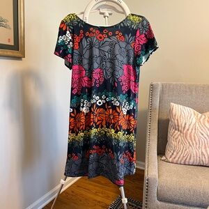 Salaam Navy and Floral Dress, Size Large